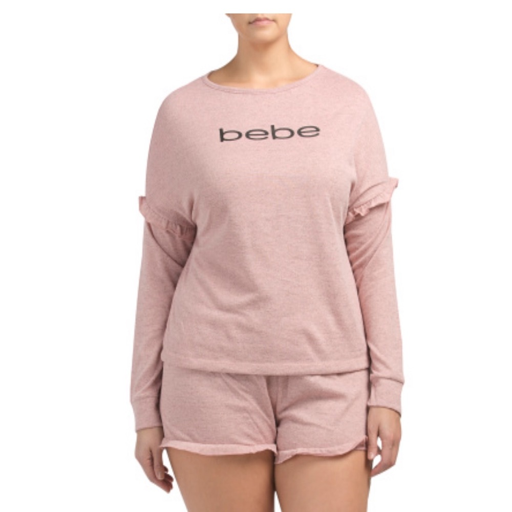 BEBE plus size pajama set, pink, size 2X